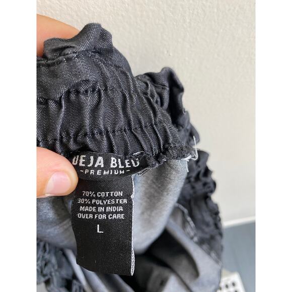 Chic Black Cotton-Blend Skirt - Size Large - Picture 8 of 9